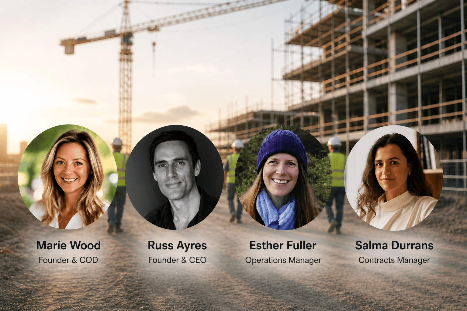 The Screed Works team — Marie, Russ, Esther and Salma